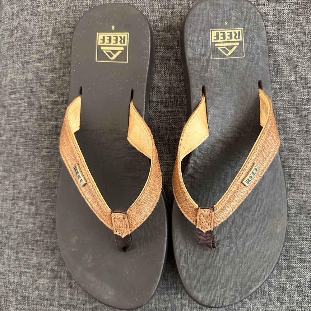 REEF Mia Sassy Tan/Gold Flip Flops